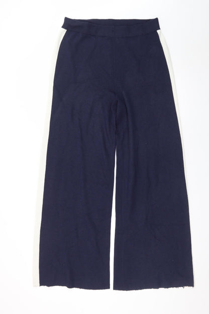 Marks and Spencer Womens Blue Wide-Leg Knit Sweatpants M