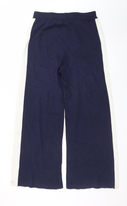 Marks and Spencer Womens Blue Wide-Leg Knit Sweatpants M