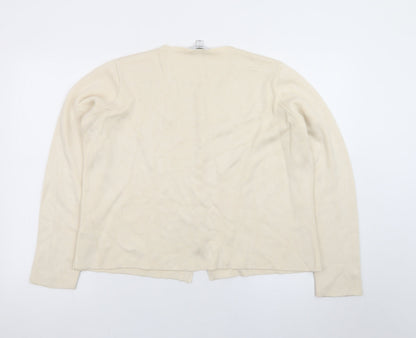 Marks and Spencer Women Beige Large Button Knit Cardigan