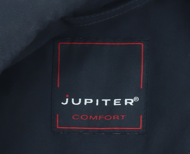 Jupiter Men's Black Classic Mid-Length Overcoat Size 48 Lined Polyester