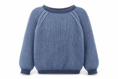 Blue Vanilla Women's Blue Chunky Knit Crew Neck Pullover Jumper One Size