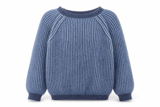 Blue Vanilla Women's Blue Chunky Knit Crew Neck Pullover Jumper One Size