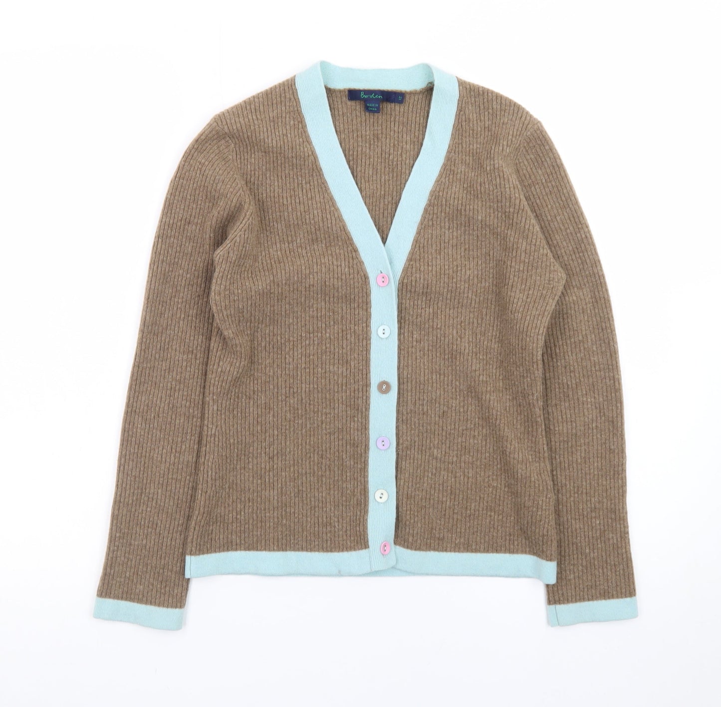 Boden Women's Brown Cashmere V-Neck Cardigan Size 12