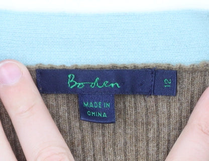 Boden Women's Brown Cashmere V-Neck Cardigan Size 12