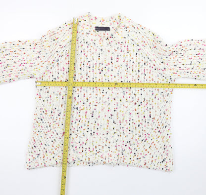Marks and Spencer Women's Cream Multicoloured Speckled Knit Jumper Size M