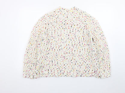 Marks and Spencer Women's Cream Multicoloured Speckled Knit Jumper Size M