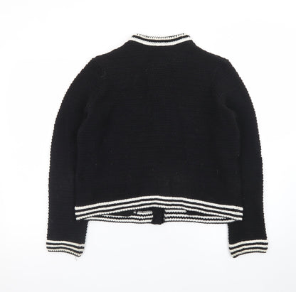 Marks and Spencer Women's Black Cardigan Small Knit Gold Buttons