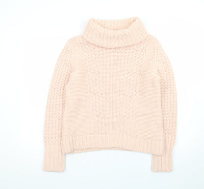 Banana Republic Women Beige Wool Blend Roll Neck Jumper M