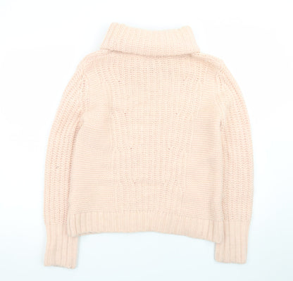 Banana Republic Women Beige Wool Blend Roll Neck Jumper M