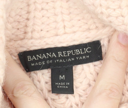 Banana Republic Women Beige Wool Blend Roll Neck Jumper M