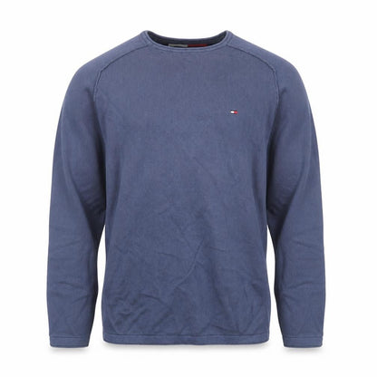 Tommy Hilfiger Men's Blue Cotton Crew Neck Pullover Jumper Size S