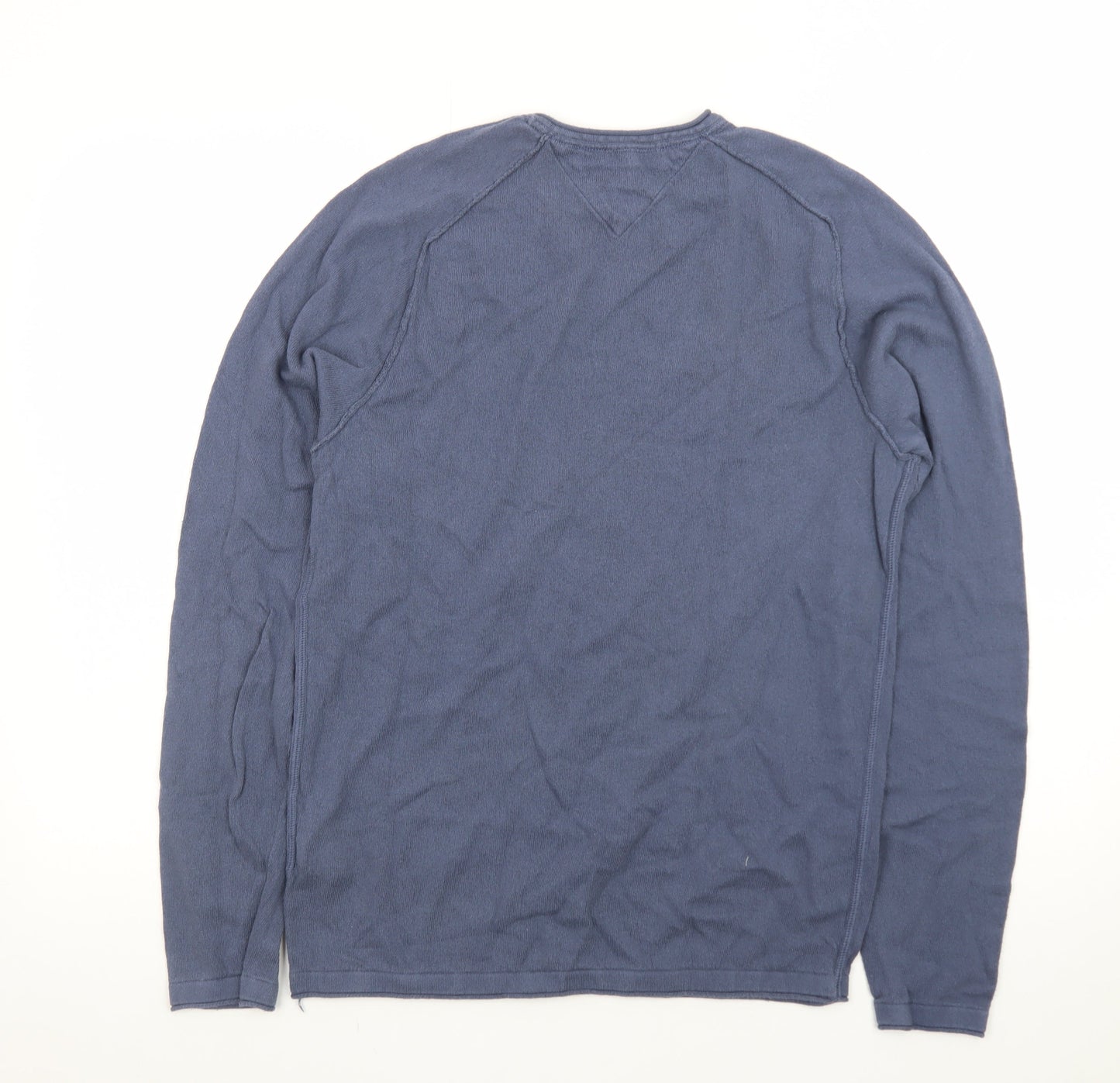 Tommy Hilfiger Men's Blue Cotton Crew Neck Pullover Jumper Size S
