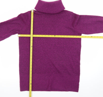 White Stuff Women Purple Roll Neck Wool Blend Jumper Size 10