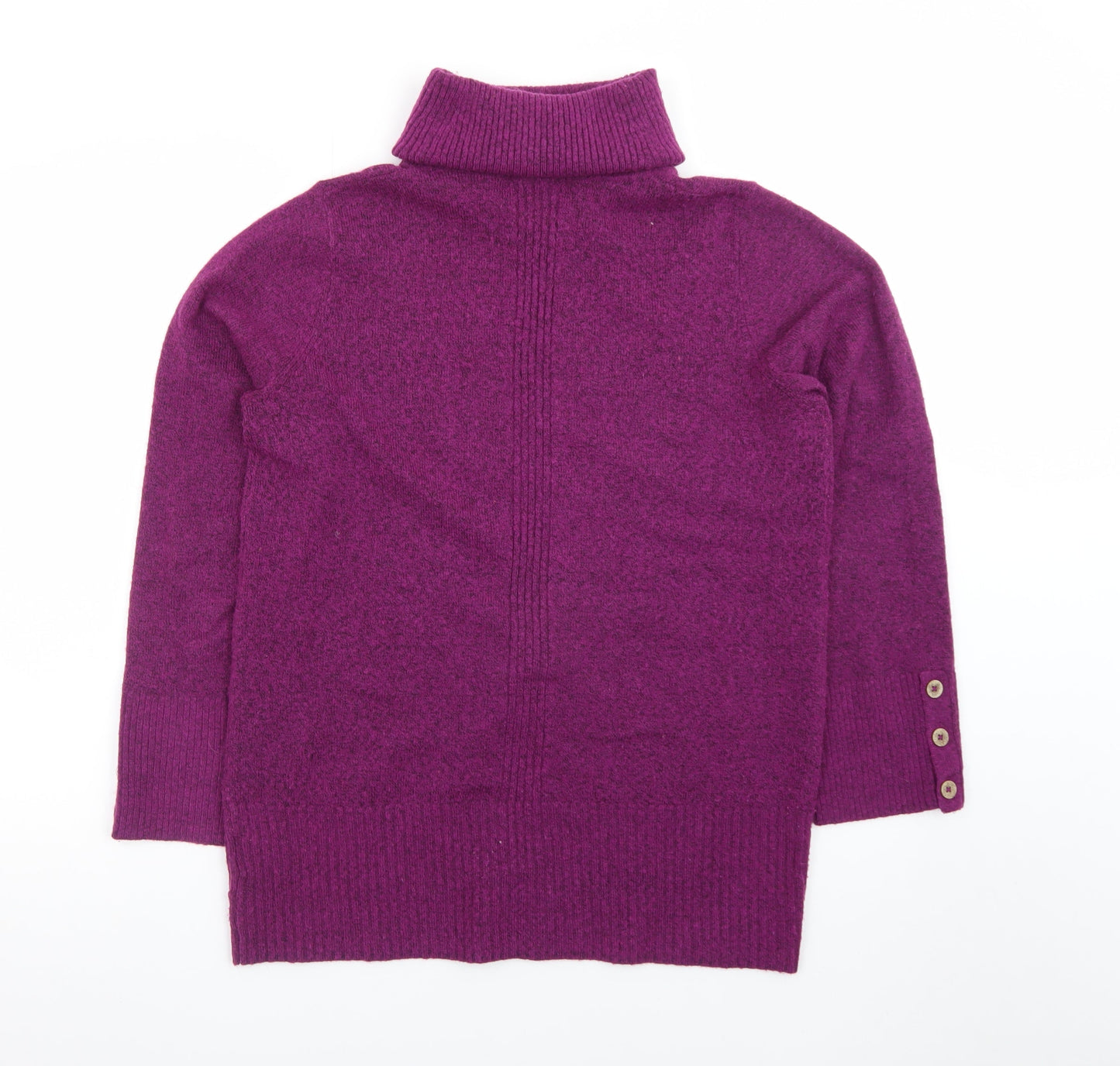 White Stuff Women Purple Roll Neck Wool Blend Jumper Size 10