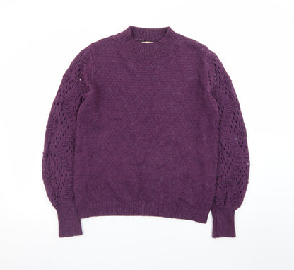 Fat Face Women's Purple Knit Crew Neck Pullover Jumper Size 10