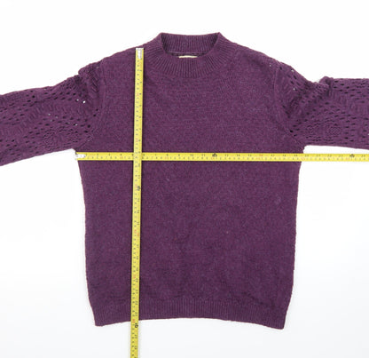 Fat Face Women's Purple Knit Crew Neck Pullover Jumper Size 10