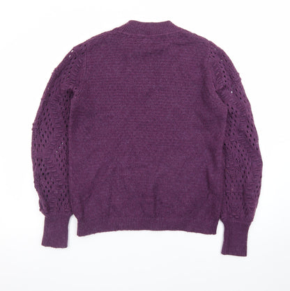 Fat Face Women's Purple Knit Crew Neck Pullover Jumper Size 10