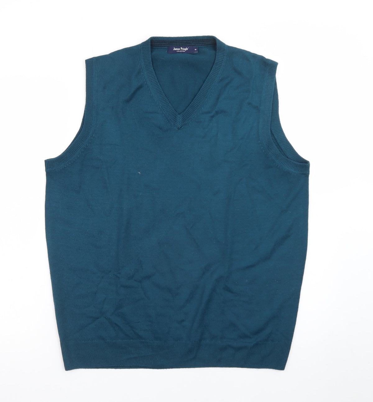 James Pringle Men's Blue Sleeveless V-Neck Knit Vest M