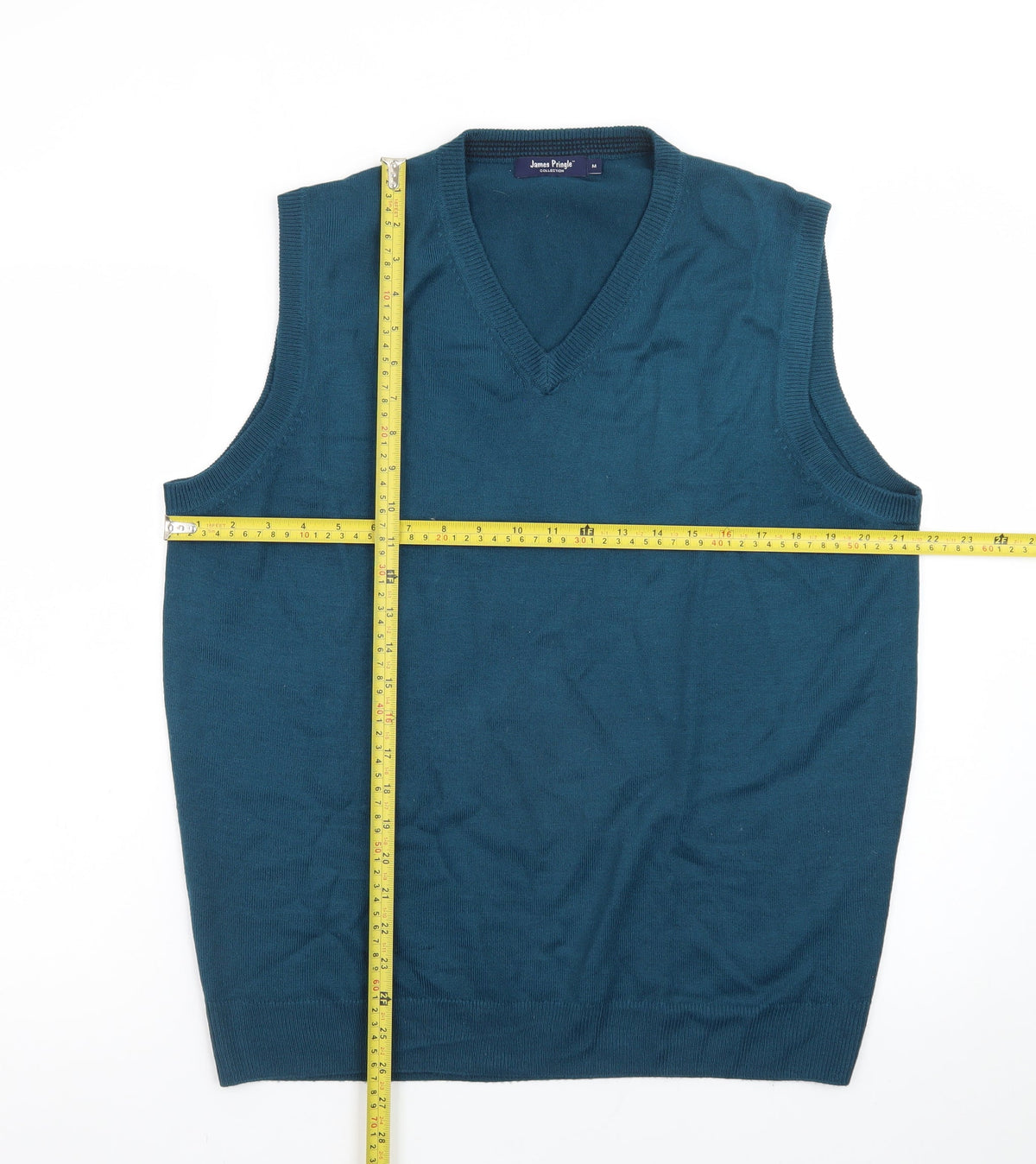 James Pringle Men's Blue Sleeveless V-Neck Knit Vest M