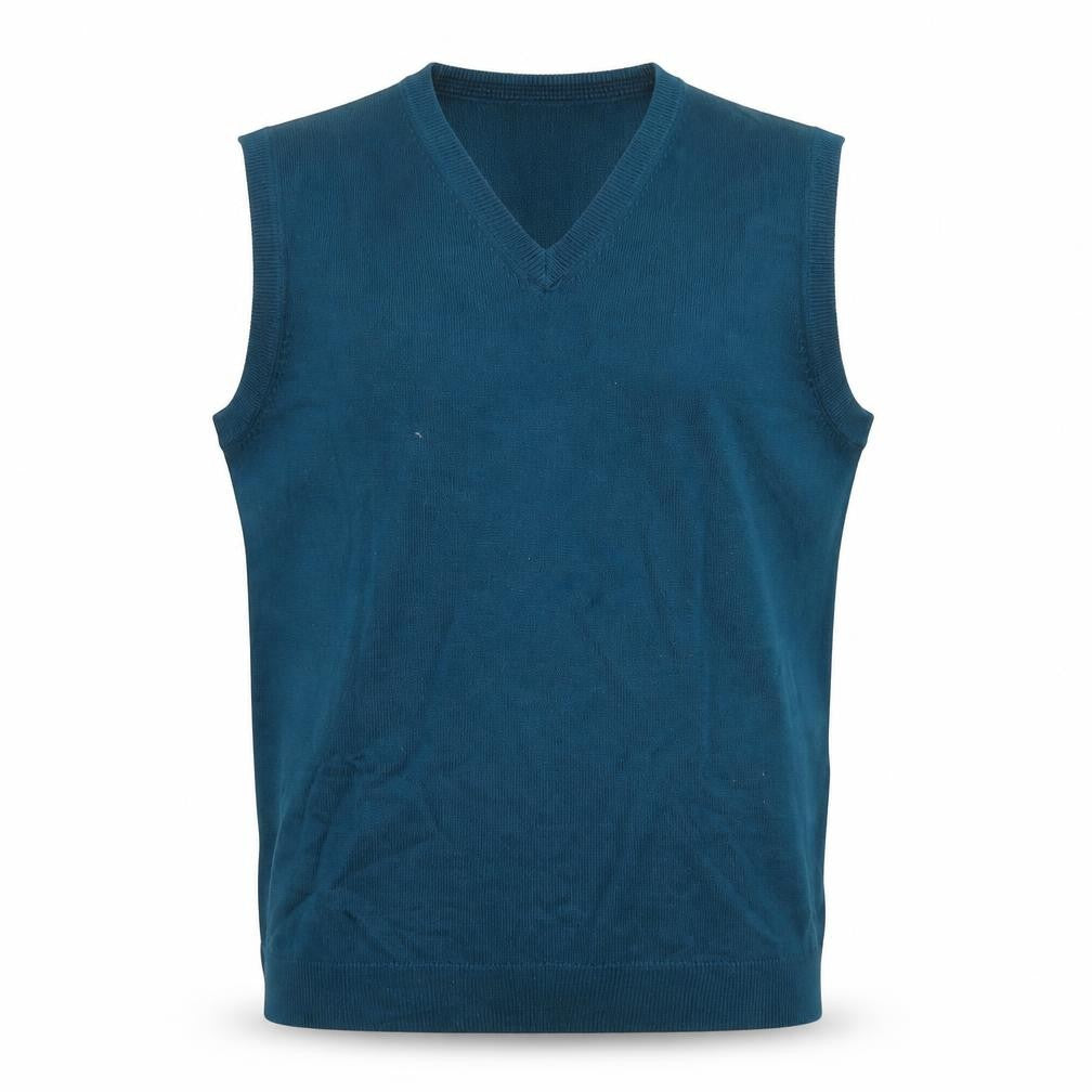 James Pringle Men's Blue Sleeveless V-Neck Knit Vest M