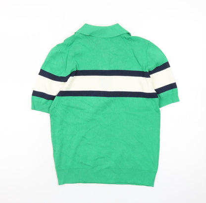 Marks and Spencer Men’s Green Colourblock Polo Shirt Size S