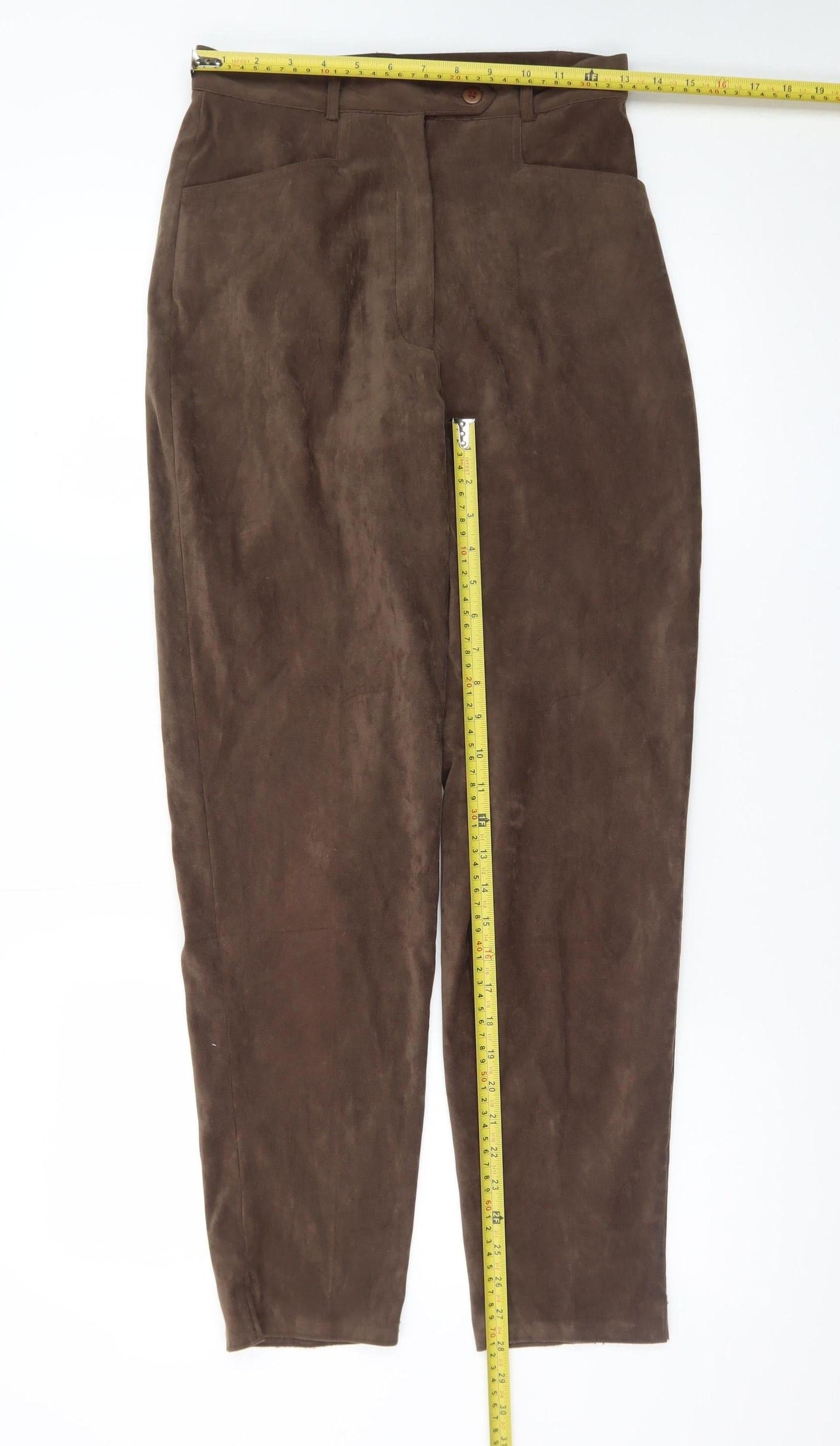 Casualaire Brown Men's Classic Tapered Trousers S Stretch Comfort Fit