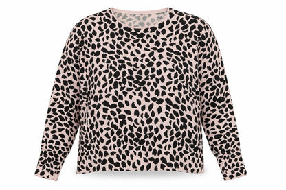 Marks & Spencer Women Pink Animal Print Relaxed Fit Pullover Jumper Size 22