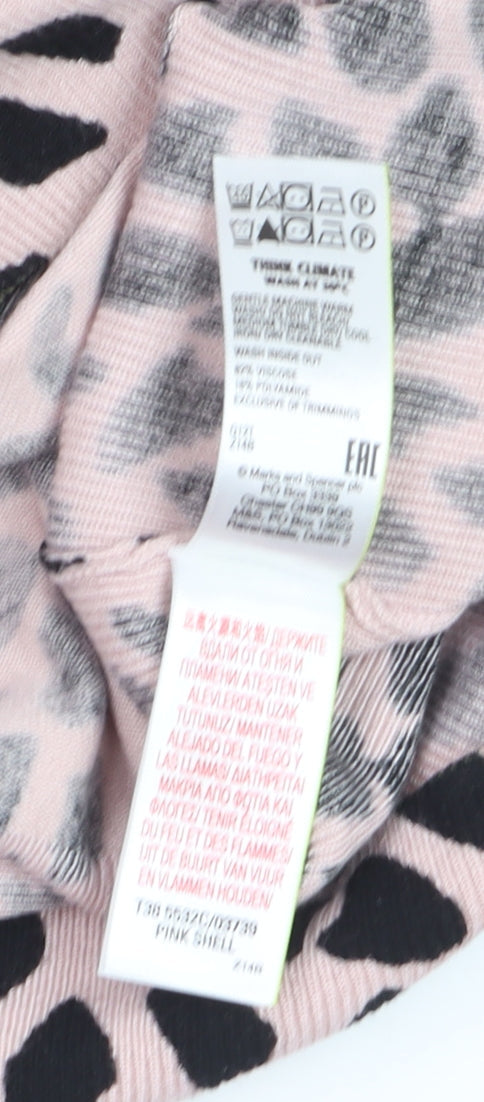Marks and Spencer Women Pink Animal Print Relaxed Fit Pullover Jumper Size 22