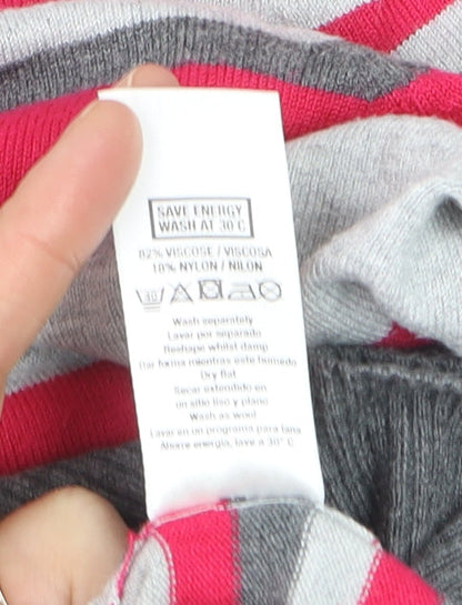 Wallis Petites Women’s Multicoloured Stripe 3/4 Sleeve Cardigan Size 8