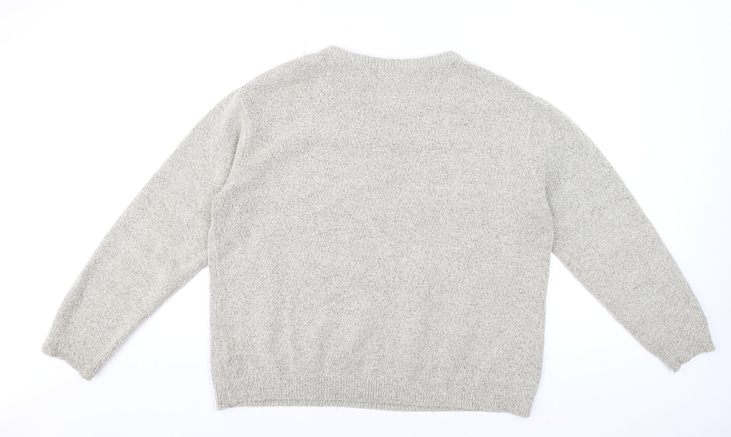 By Bravado Women Grey Emoji Pullover Jumper L Knit Crew Neck