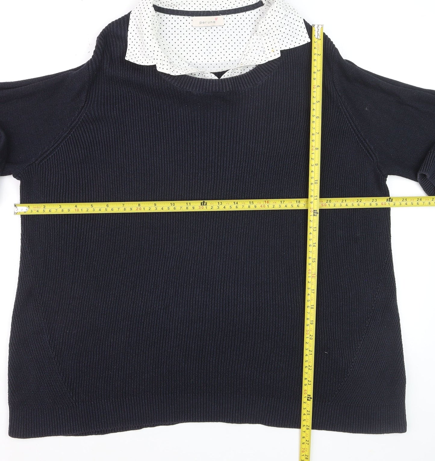 Marks and Spencer Women’s Navy Collared Long Sleeve Pullover Jumper Size 22
