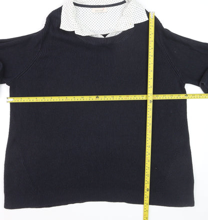 Marks and Spencer Women’s Navy Collared Long Sleeve Pullover Jumper Size 22