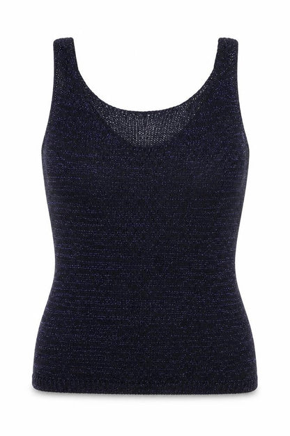 Next Women’s Blue Metallic Knit Tank Top Size 10