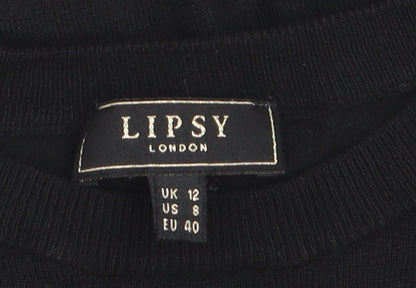 Lipsy Women’s Black Sequin Love Christmas Jumper Size 12