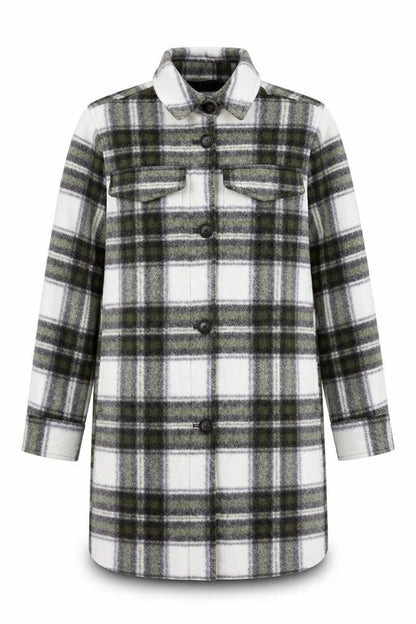 H&M Men’s Grey Check Long Overcoat Size S Polyester Button-Up