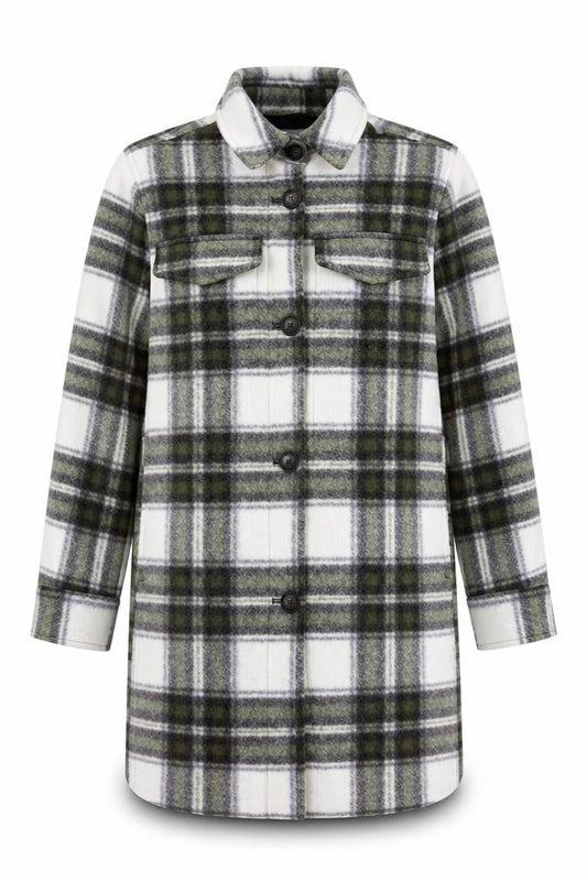 H&M Men’s Grey Check Long Overcoat Size S Polyester Button-Up