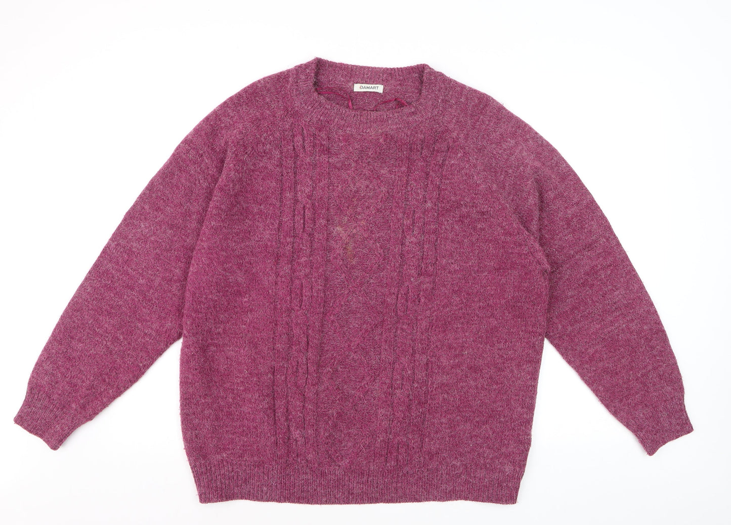 Damart Women’s Purple Cable-Knit Acrylic Pullover Jumper Size L 18/20