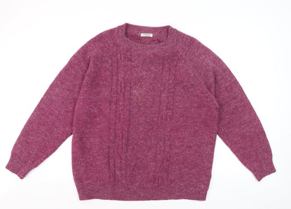 Damart Women’s Purple Cable-Knit Acrylic Pullover Jumper Size L 18/20