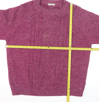 Damart Women’s Purple Cable-Knit Acrylic Pullover Jumper Size L 18/20