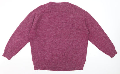 Damart Women’s Purple Cable-Knit Acrylic Pullover Jumper Size L 18/20