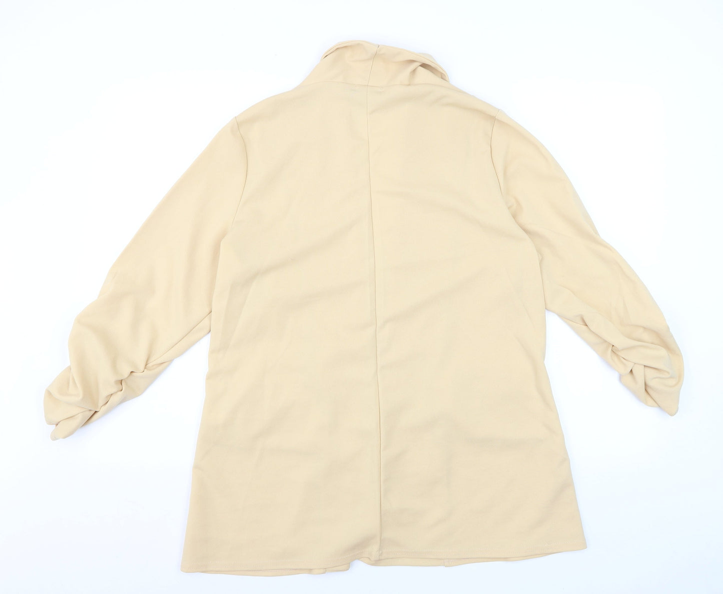 Boohoo Women Beige Shawl Collar Longline Blazer Size 18