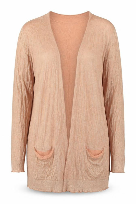 Sandwich Women’s Beige Long Sleeve Open Cardigan Size L Linen Blend