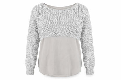 Apricot Women Grey Open-Knit Pullover Jumper Size 12
