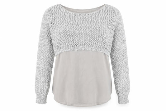 Apricot Women Grey Open-Knit Pullover Jumper Size 12