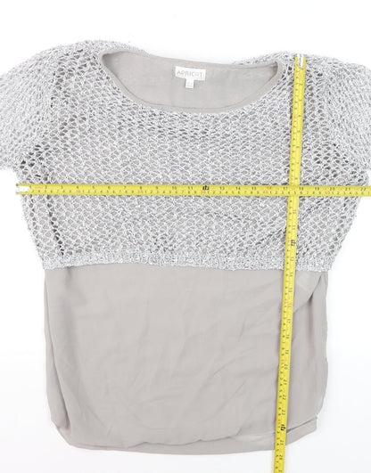 Apricot Women Grey Open-Knit Pullover Jumper Size 12