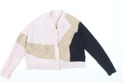 COS Women’s Multicoloured V-Neck Chunky Knit Cardigan Size 10