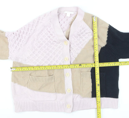 COS Women’s Multicoloured V-Neck Chunky Knit Cardigan Size 10