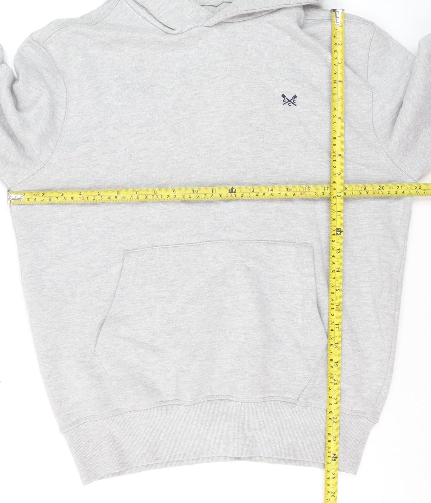 Crew Clothing Company Men Grey Pullover Hoodie M Regular Fit