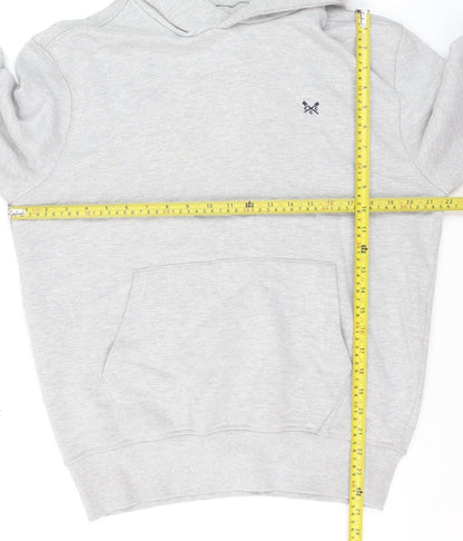 Crew Clothing Company Men Grey Pullover Hoodie M Regular Fit