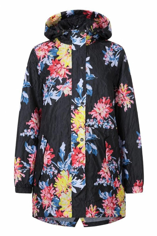 Joules Women’s Multicoloured Floral Waterproof Hooded Rain Coat Size 8